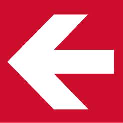 Brandskylt - Riktningspil vänster