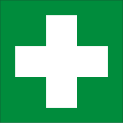 Nödskylt - Första hjälpen symbol