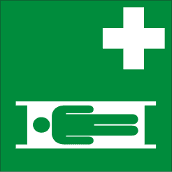 Nödskylt - Sjukbår